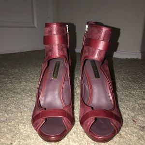 BCBGMazAzria Suede Burgundy Heels